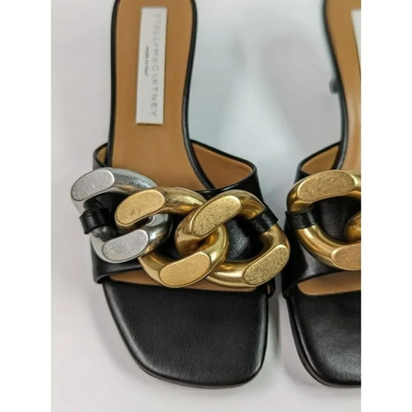 Stella McCartney Falabella Women's Chain Mules Sandals Black Size 36 (MSRP $835) - Picture 6 of 12
